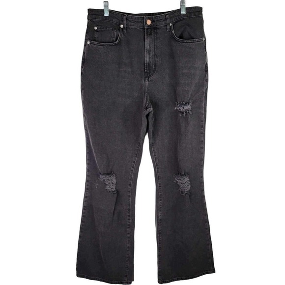 BDG Urban Outfitters Flare Jeans Womens Size 32 Distressed Bootcut Faded Black - Picture 2 of 11